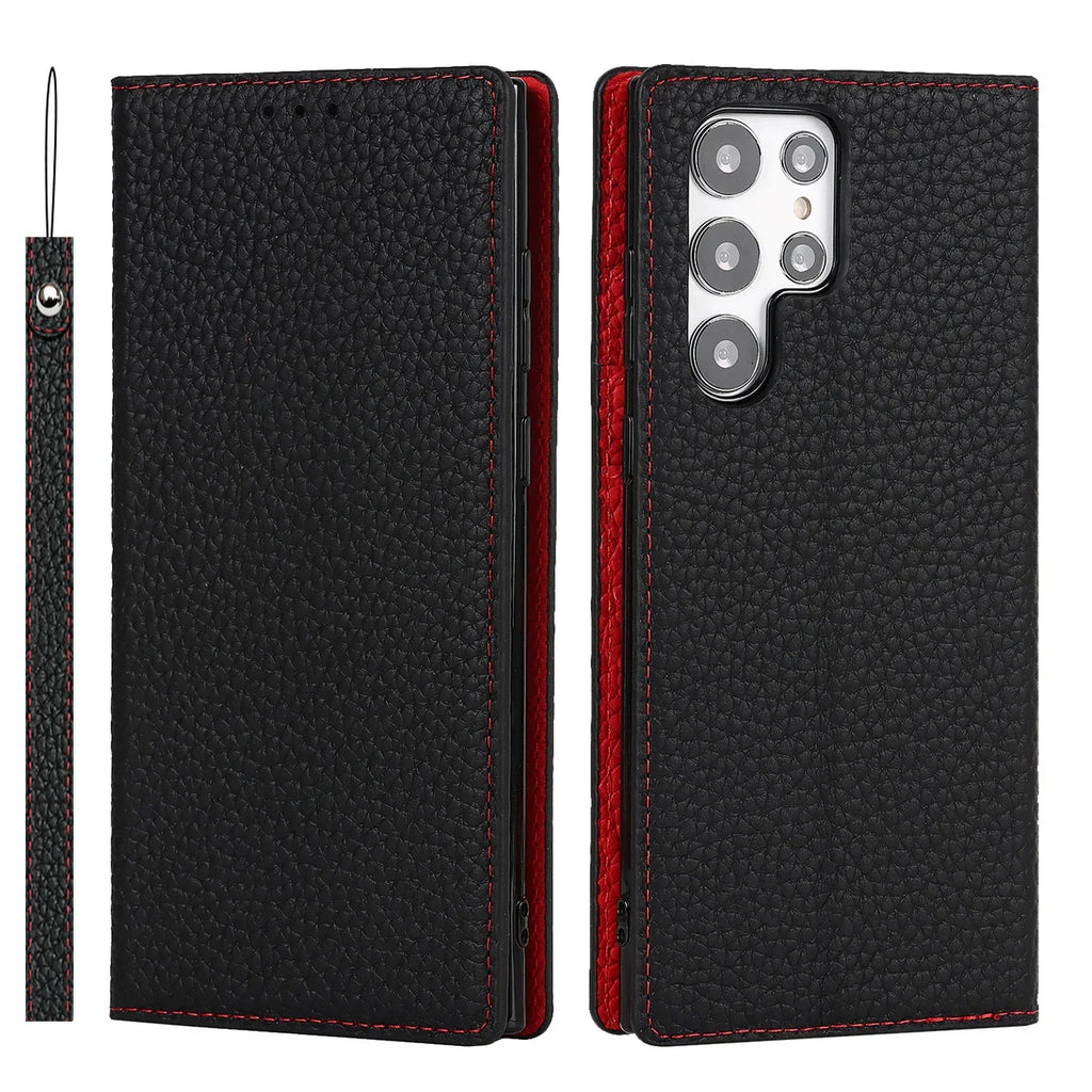 Litchi Leather Samsung Phone Case - Viexta