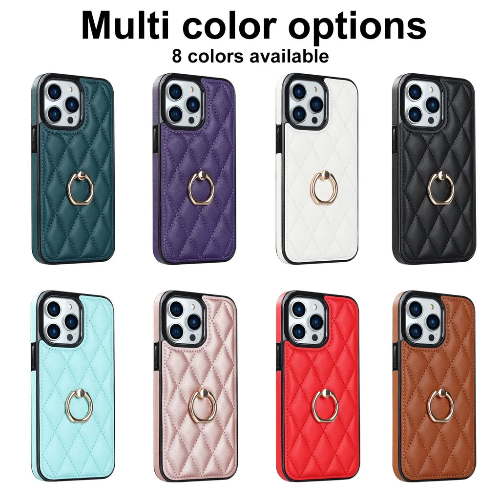 diamond-bracket-leather-iphone-case - Viexta