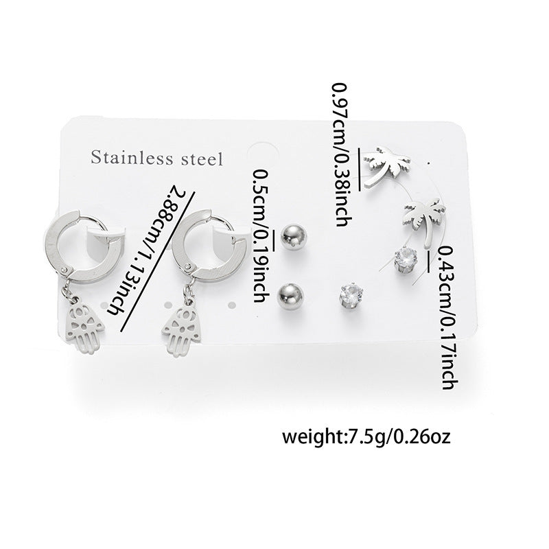 Titanium Steel Earrings Set