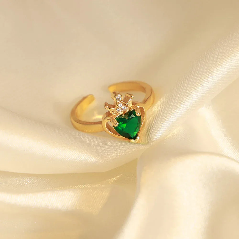 Light Luxury Heart-shaped Zircon Ring - Viexta