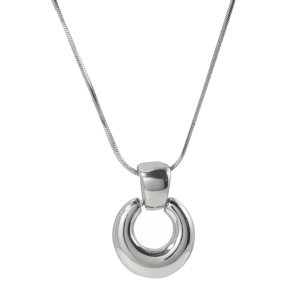 Stainless Steel Moon Retaining Necklace - Viexta