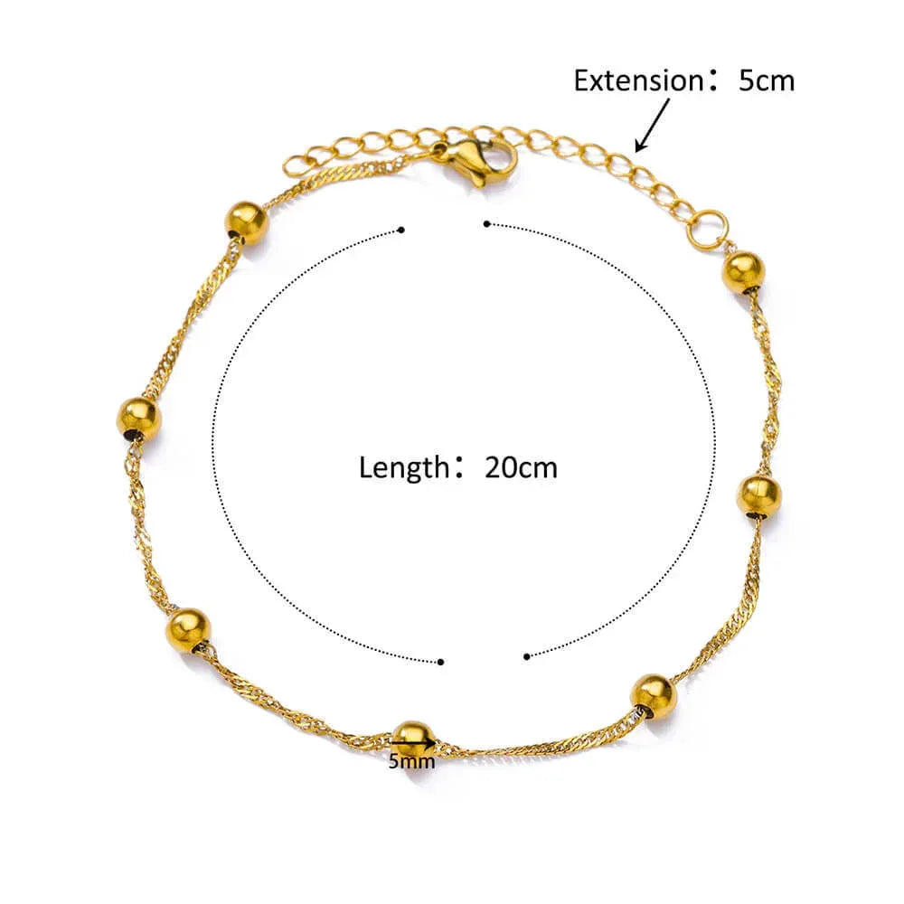 Figaro Blade 18K Stainless Steel Anklet - Viexta