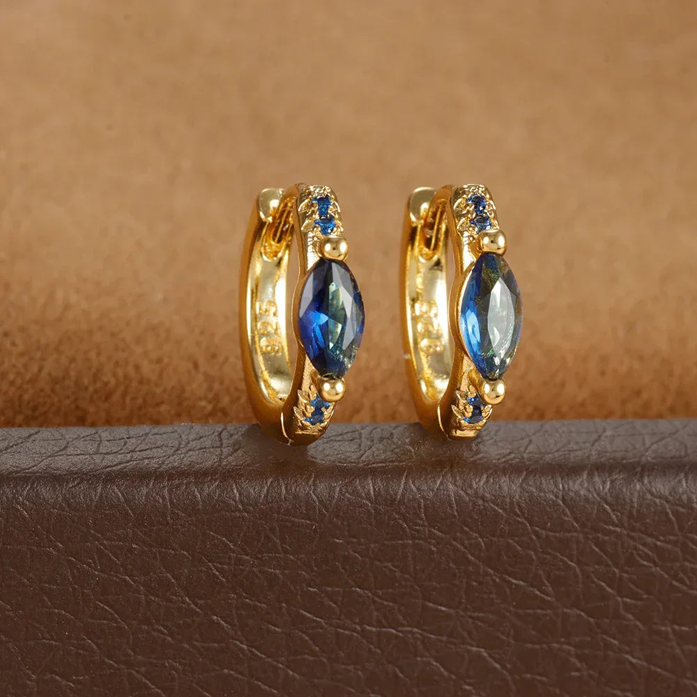 Multicolor Micro Inlaid Zircon Diamond Earrings - Viexta