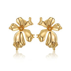 Metal Flower Petal Earrings - Viexta