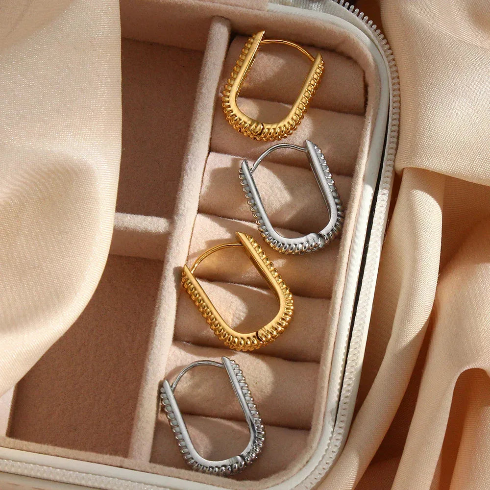 Women's Stainless Steel Rectangular Ear Clip - Viexta