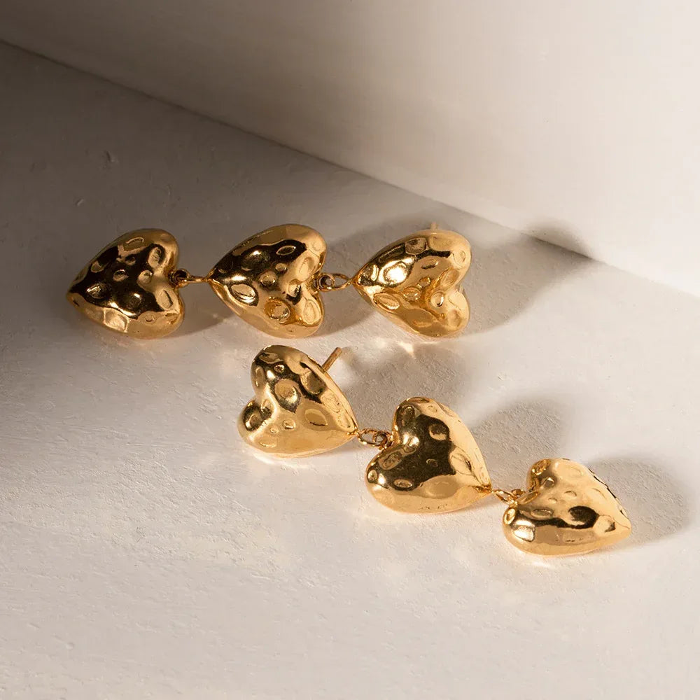 Baroque Love Heart Earrings - Viexta