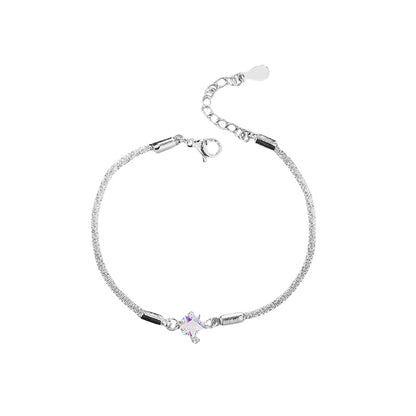 S925 Starry Moonstone Pentagram Bracelet