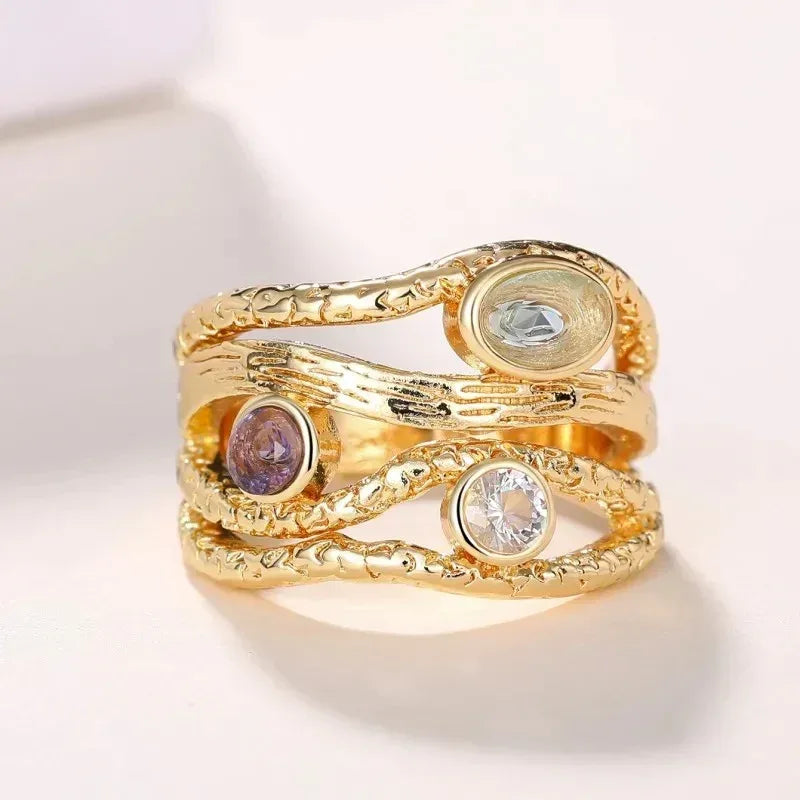 Gradient Multi-layer Gem Ring - Viexta