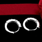 S925 Sterling Silver Needle Single Row Diamond Earrings