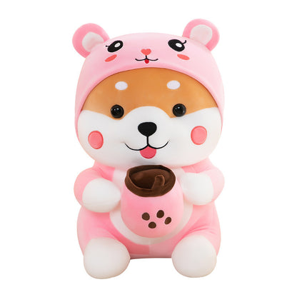 Transformation Milk Tea Dog Plush Toy