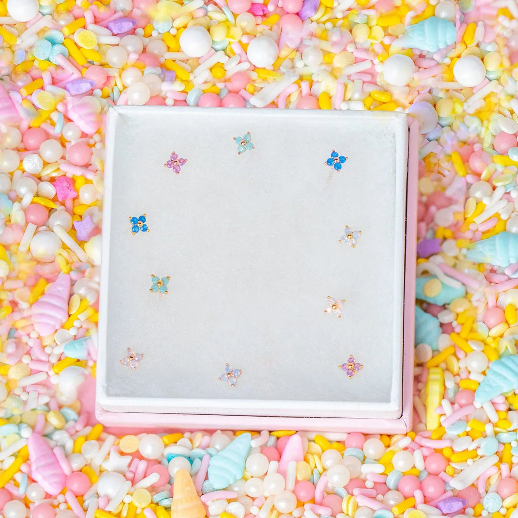 Blue Flower Stud Earrings - Viexta