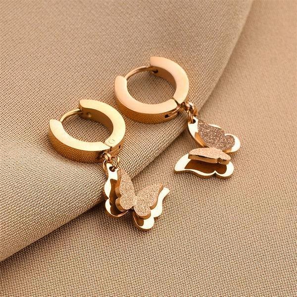 Layered Butterfly Earrings - Viexta