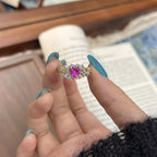 Luxury Retro Flowers Peach Ring - Viexta