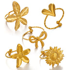 Stainless Steel Flower Ring - Viexta
