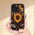 Personalized Leopard Print Sunflower Silicone iPhone Case - Viexta