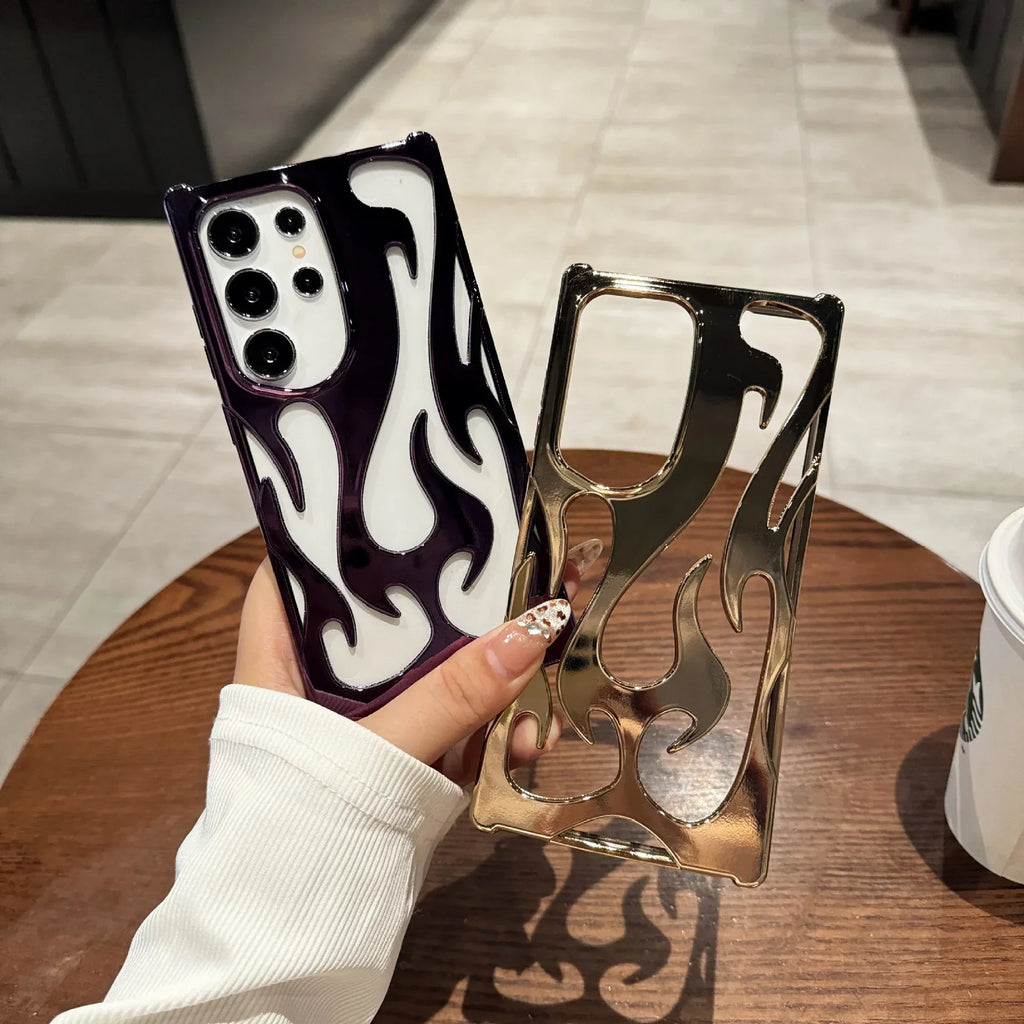 Hollow Flame Pattern Samsung Heat Dissipation Protective Cover - Viexta