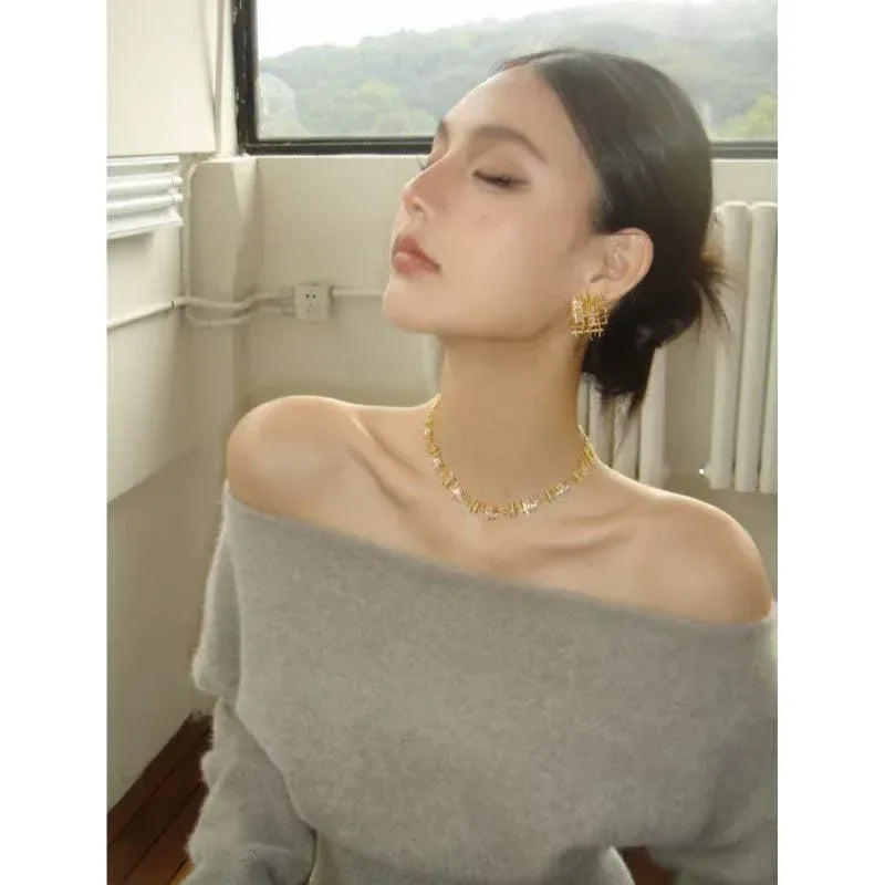 Niche Vintage Weave Gemstone Necklace - Viexta