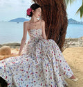 Floral Print Ankle-length Dress - Viexta