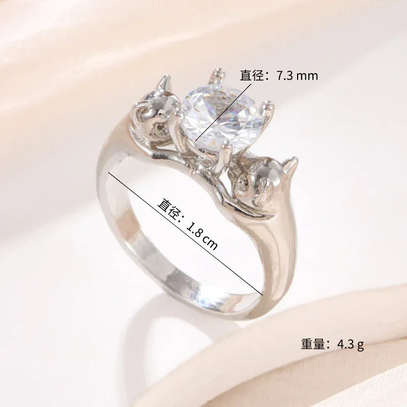 Kitten Ball Diamond-studded Ring - Viexta