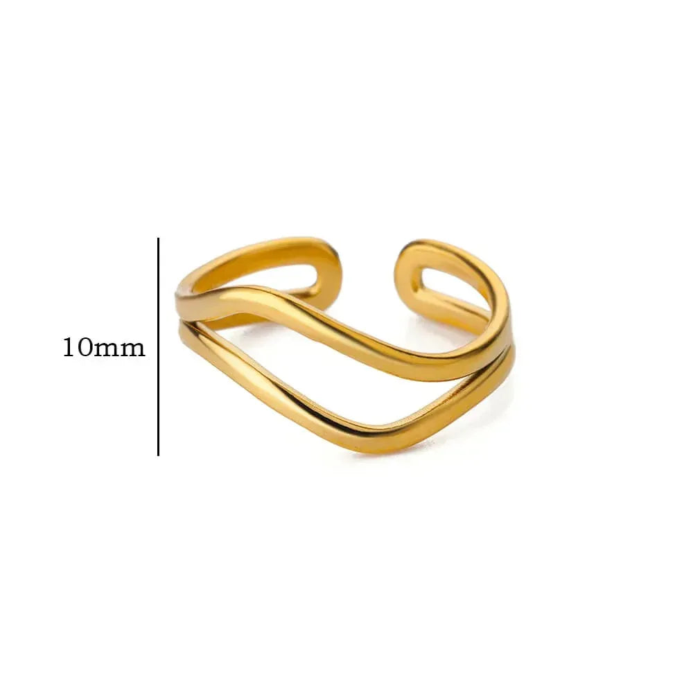 18K Gold Korean Minimalist Ring - Viexta
