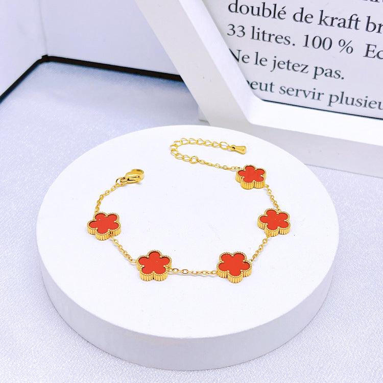 Five-leaf Flower Necklace Set