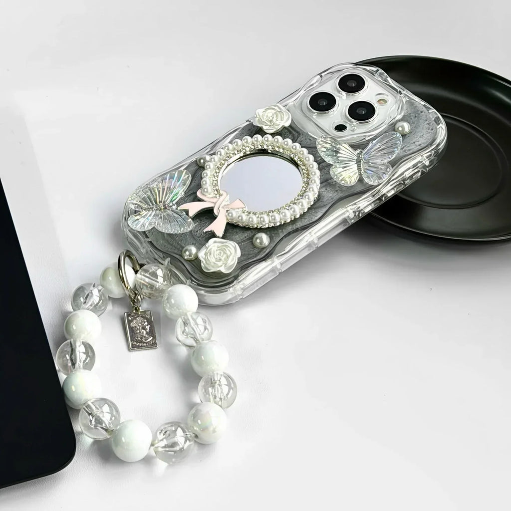 Epoxy Mirror Flower Butterfly iPhone Case - Viexta