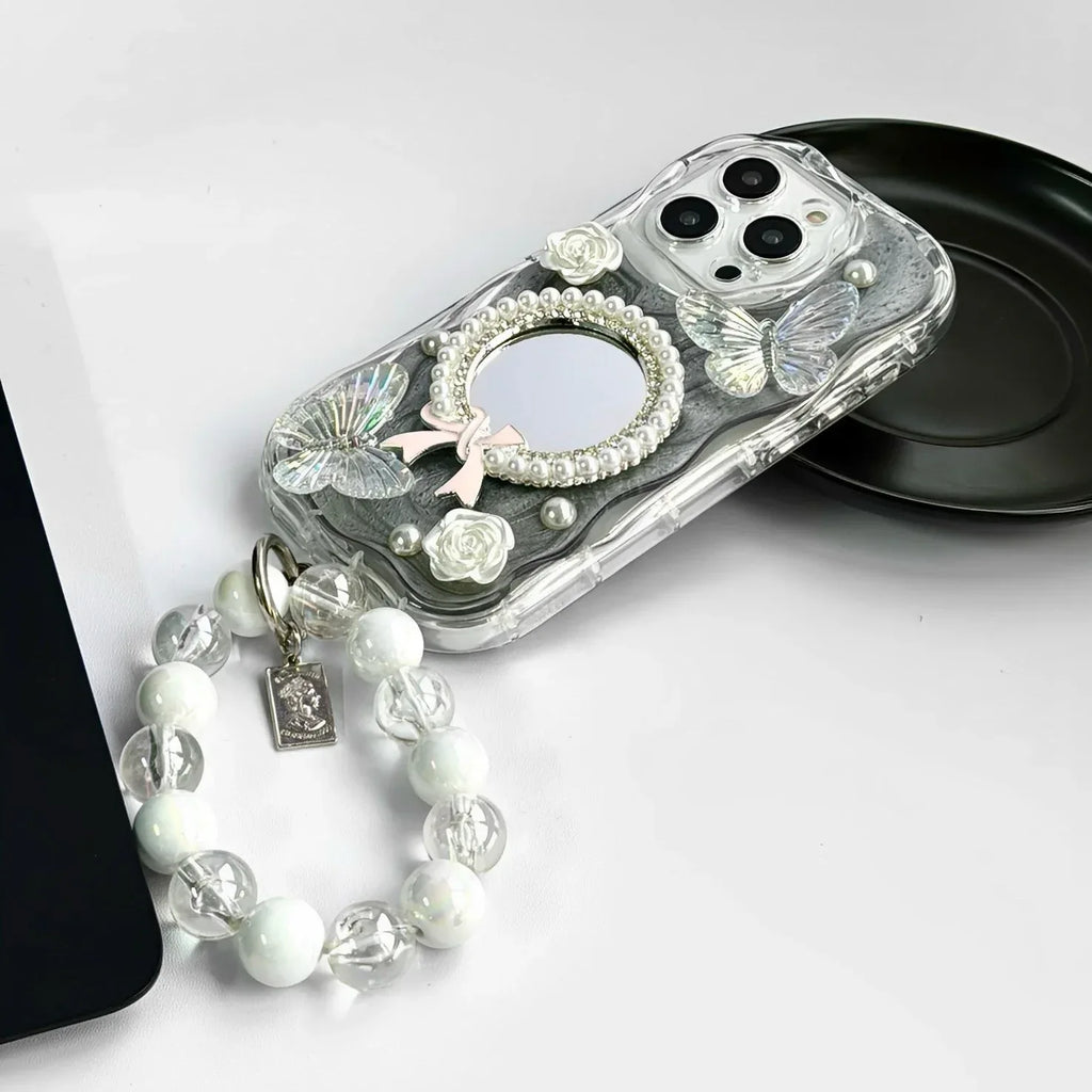 Epoxy Mirror Flower Butterfly iPhone Case - Viexta