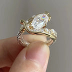 Inlaid Pearl Zircon Ring - Viexta
