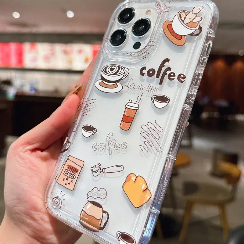 Premium Coffee Airbag Drop-resistant iPhone Cover - Viexta