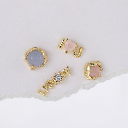 4 piece Refined Stud Earrings