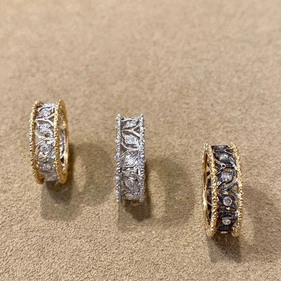 Carved Leaves Hollow Adjustable Ring - Viexta