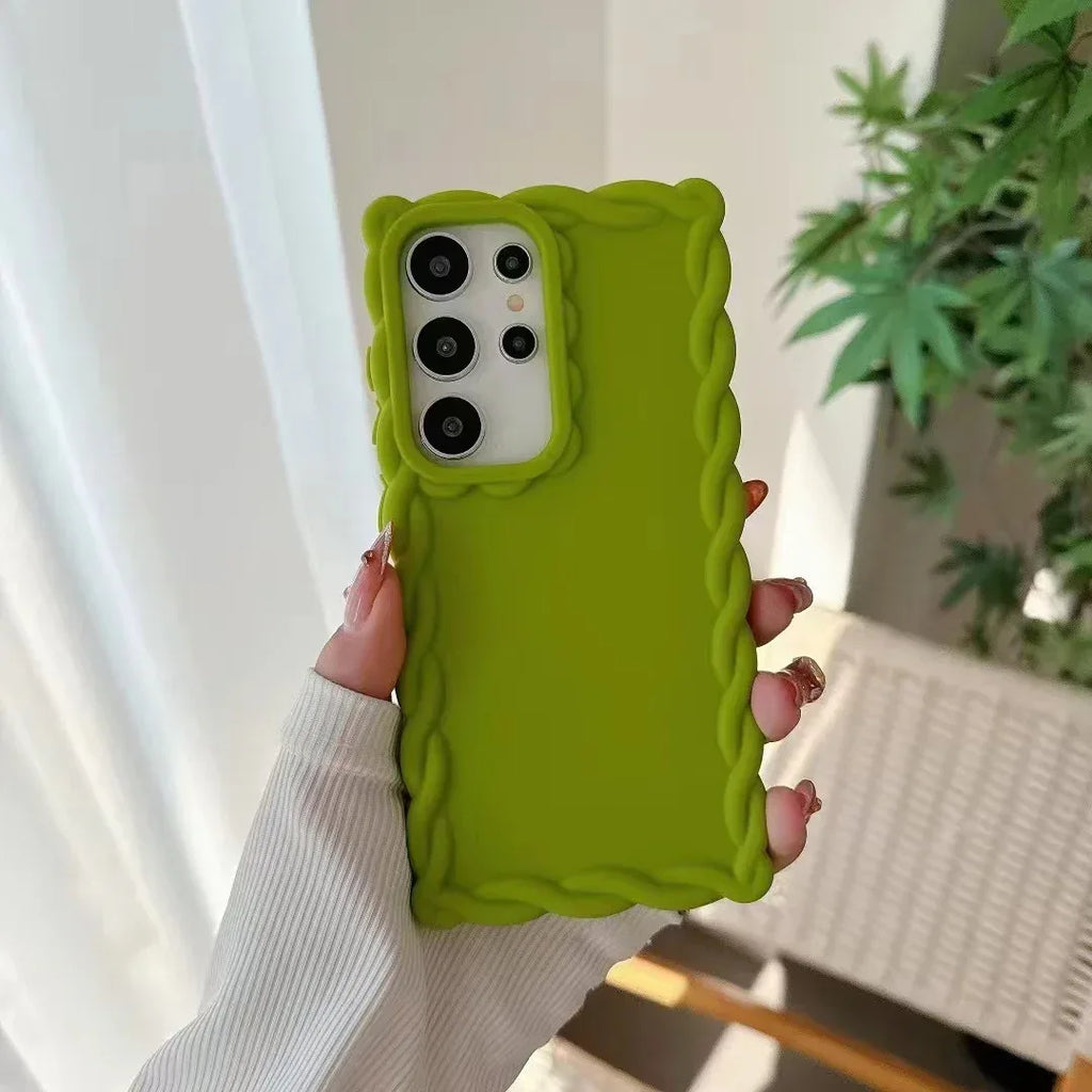 Hemp Pattern Drop-resistant Solid Color Samsung Phone Case - Viexta
