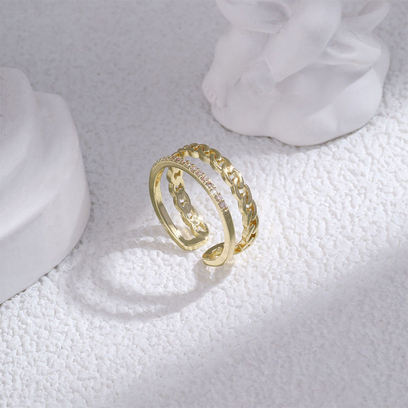 Double-layer Twist Open Ring