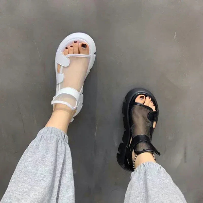 Muffin Thick Bottom Mesh Sandals - Viexta