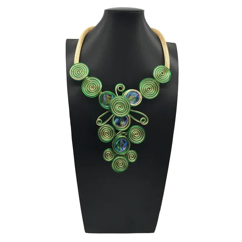 Crystal Aluminum Wire Woven Necklace - Viexta