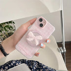 Magnetic Drop-resistant Plaid Bow iPhone Case - Viexta