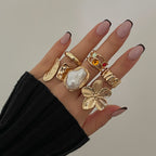 Baroque Pearl Ring Set