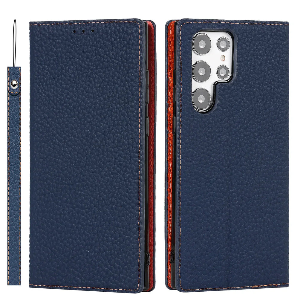 Litchi Leather Samsung Phone Case - Viexta
