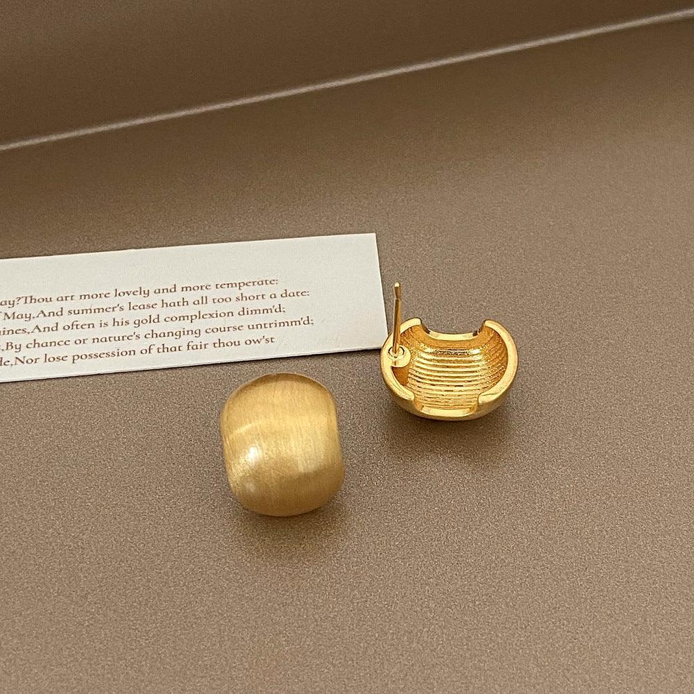 Brushed Metal Stud Earrings - Viexta