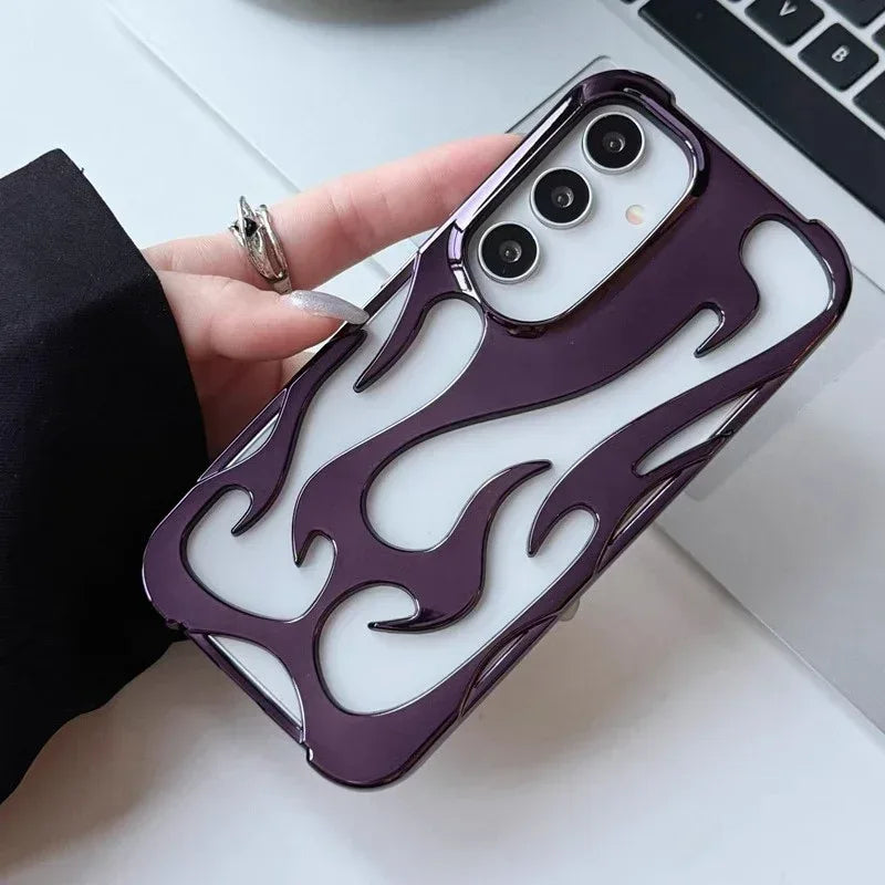 Hollow Flame Pattern Samsung Heat Dissipation Protective Cover - Viexta