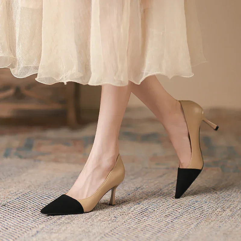 Color-blocking Stiletto Pumps Heels - Viexta