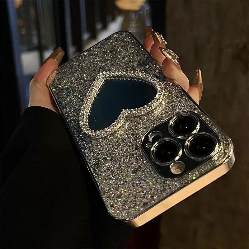 electroplated-glitter-epoxy-makeup-mirror-iphone-case - Viexta