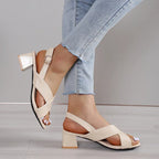 Chunky Ankle-strap Heels - Viexta