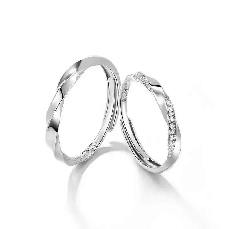 Mobius S925 Sterling Silver Couple Ring - Viexta