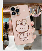 Creative Cartoon Rabbit Stand Mirror Phone Case - Viexta