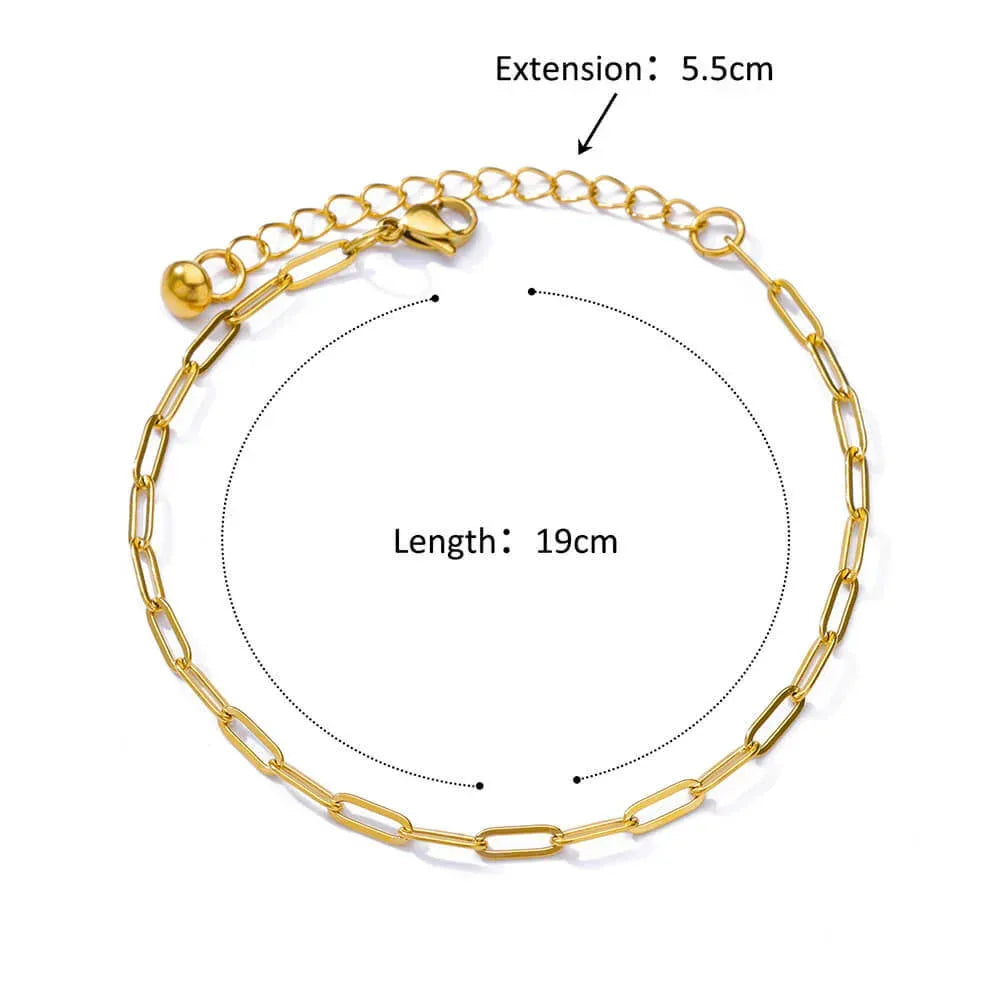 Figaro Blade 18K Stainless Steel Anklet - Viexta