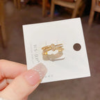 Double Layer Shell Wave Open Ring - Viexta