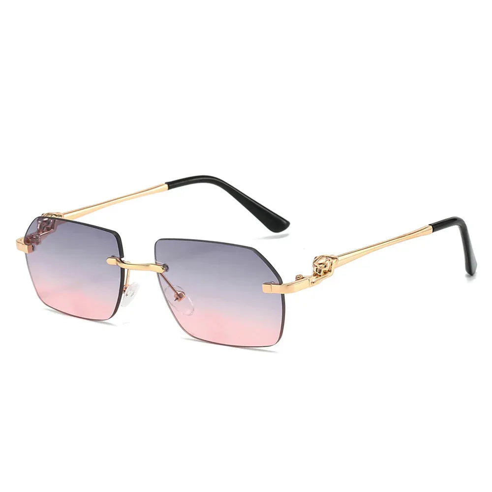 Frameless Trimming Leopard Sunglasses For Men And Women - Viexta