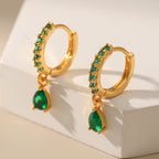 18K Gold Vintage Emerald Earrings