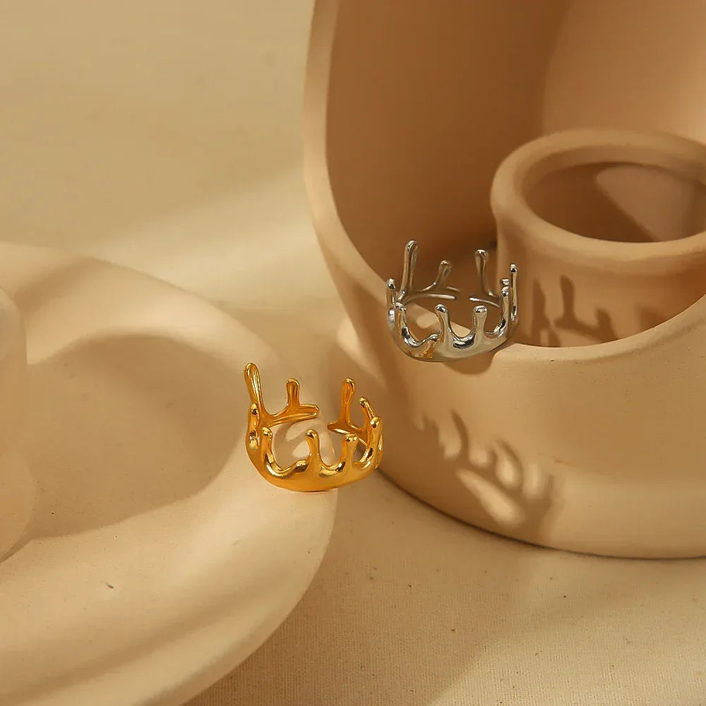 Lava Crown Titanium Steel Ring - Viexta